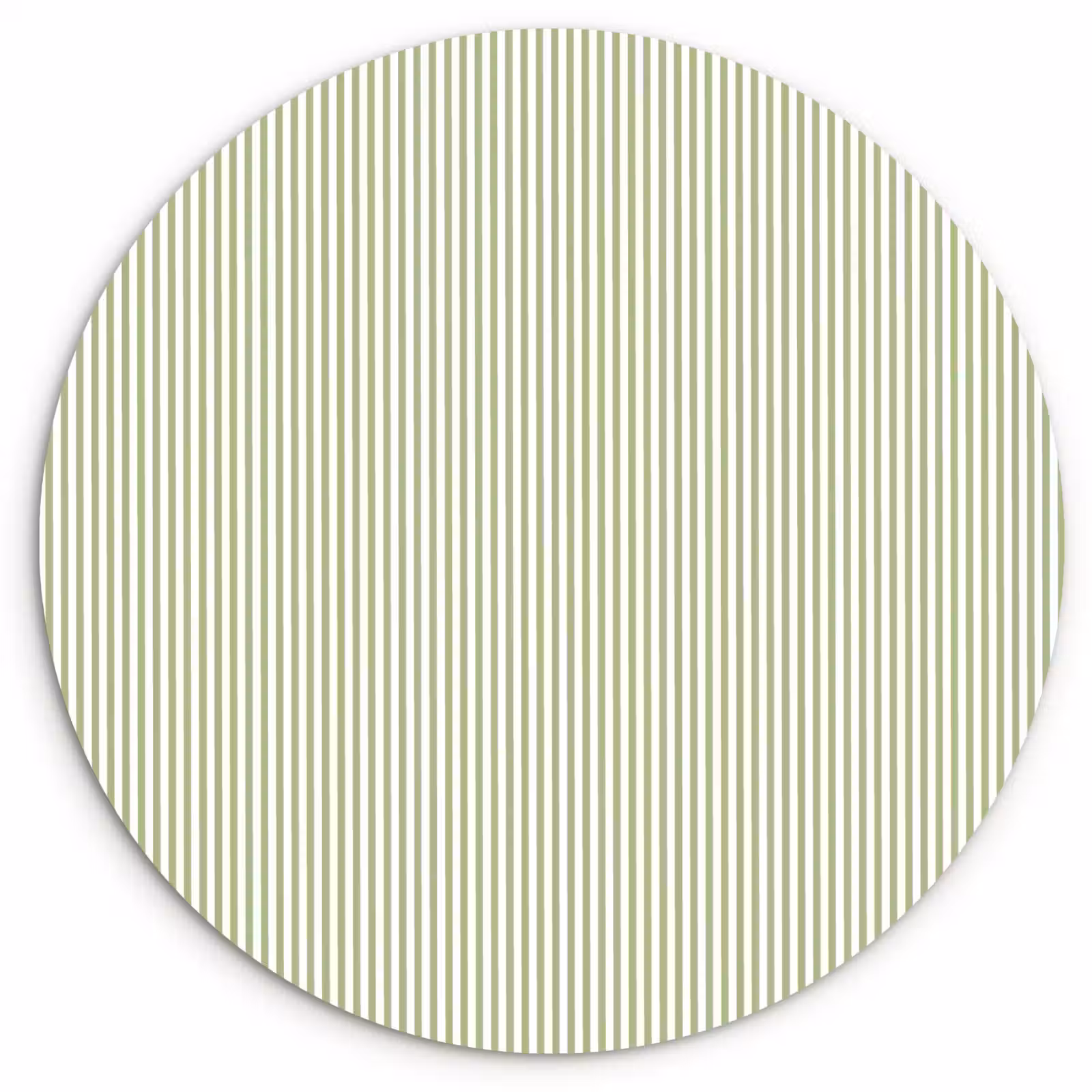 Glasbild Rund - Salbeigrün – Streifen – Minimalistisch – Muster — 1