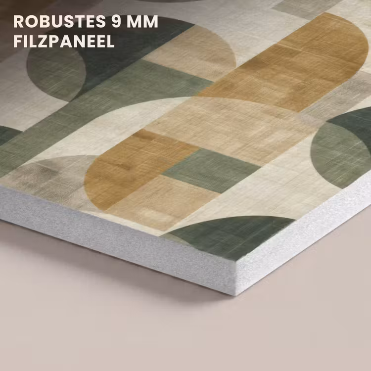 Akustikbild - Olivgrün – Geometrisch – Abstrakt – Mid-Century – Leinen – Muster — 5