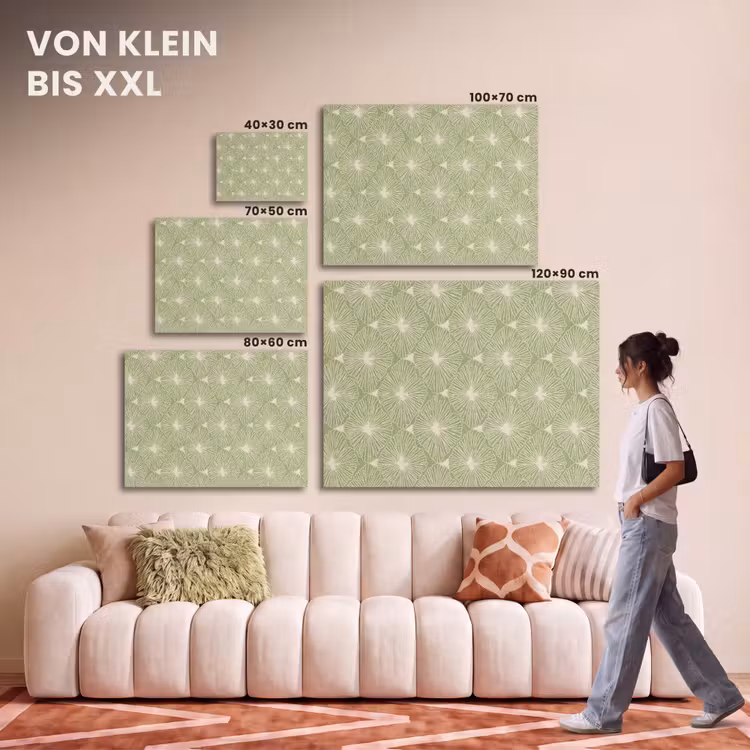 Akustikbild - Salbeigrün – Botanisch – Rauten – Organisch – Muster — 7