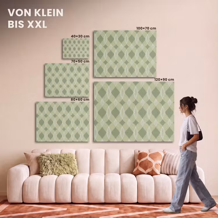 Akustikbild - Salbeigrün – Geometrisch – Organisch – Gitterwerk – Muster — 7