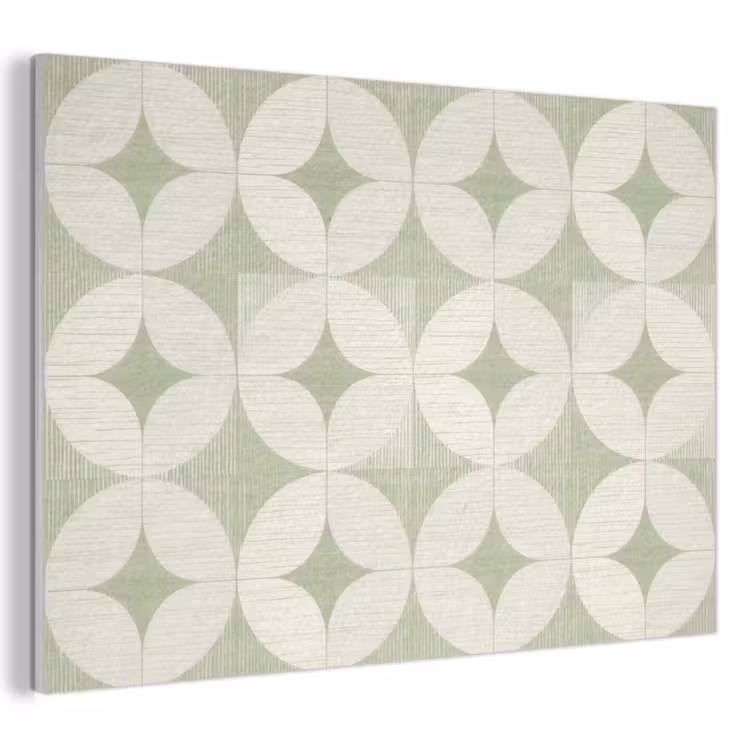 Akustikbild - Salbeigrün – Geometrisch – Retro – Mid-Century – Muster — 1