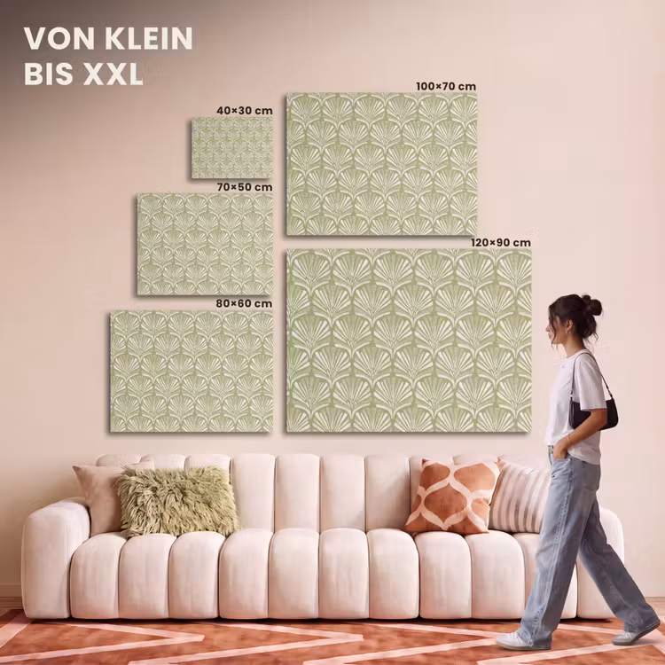Akustikbild - Salbeigrün – Ginkgo Biloba – Fächer – Muster — 7