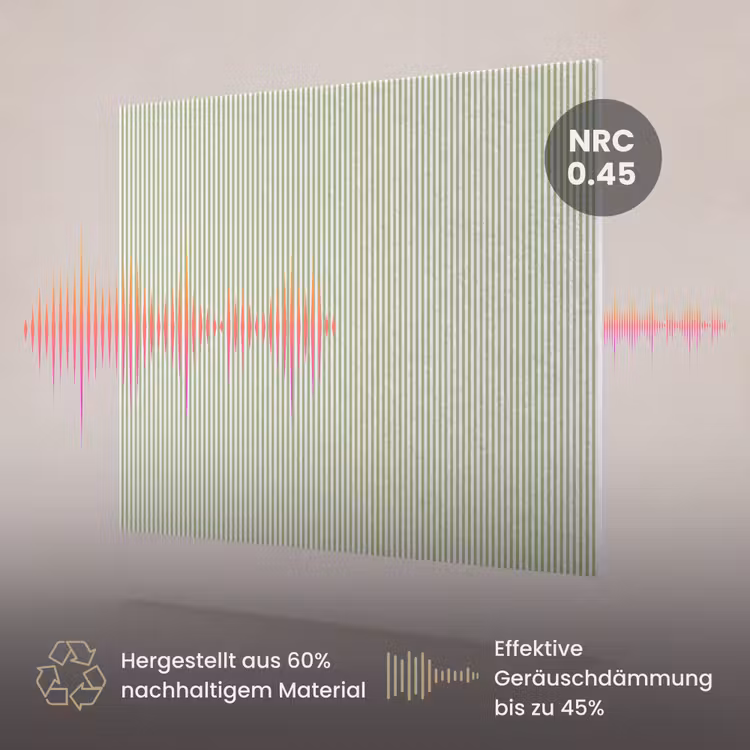 Akustikbild - Salbeigrün – Streifen – Minimalistisch – Muster — 3