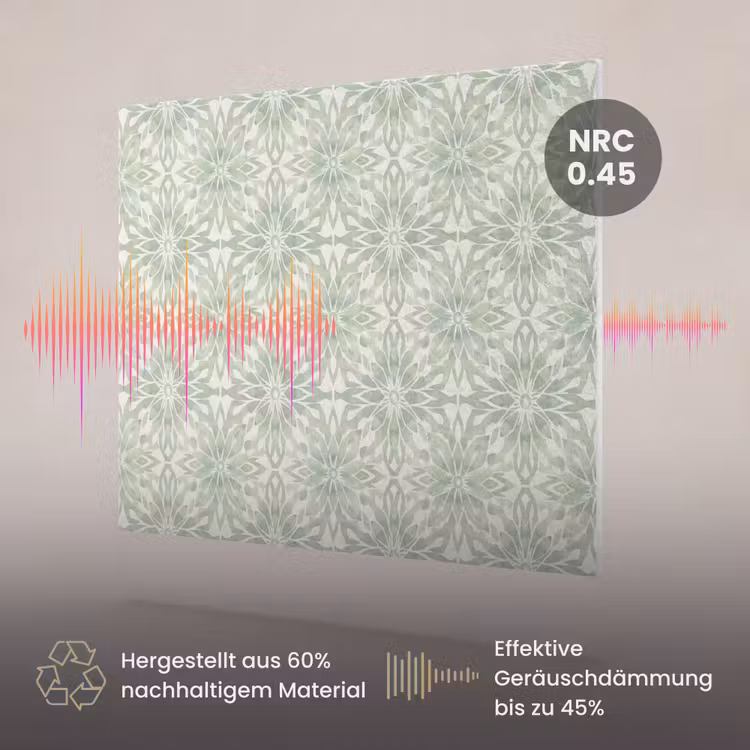 Akustikbild - Salbeigrün – Symmetrisch – Mandala – Ornament – Muster — 3