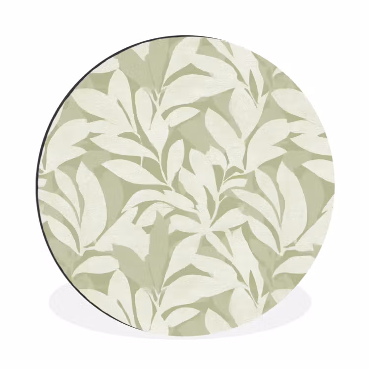 Alu-Dibond-Bild Rund - Salbeigrün – Botanisch – Minimalistisch – Muster — 1