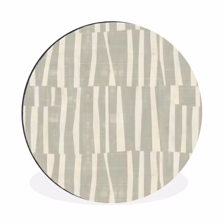 Alu-Dibond-Bild Rund - Salbeigrün – Streifen – Geometrisch – Textur – Muster — 1