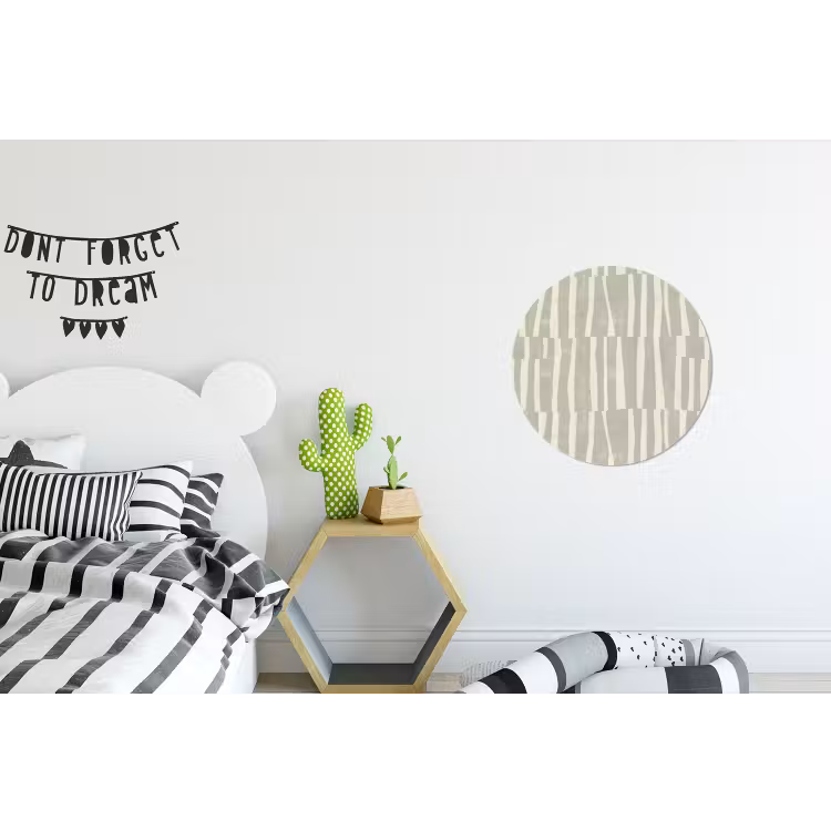 Alu-Dibond-Bild Rund - Salbeigrün – Streifen – Geometrisch – Textur – Muster — 4