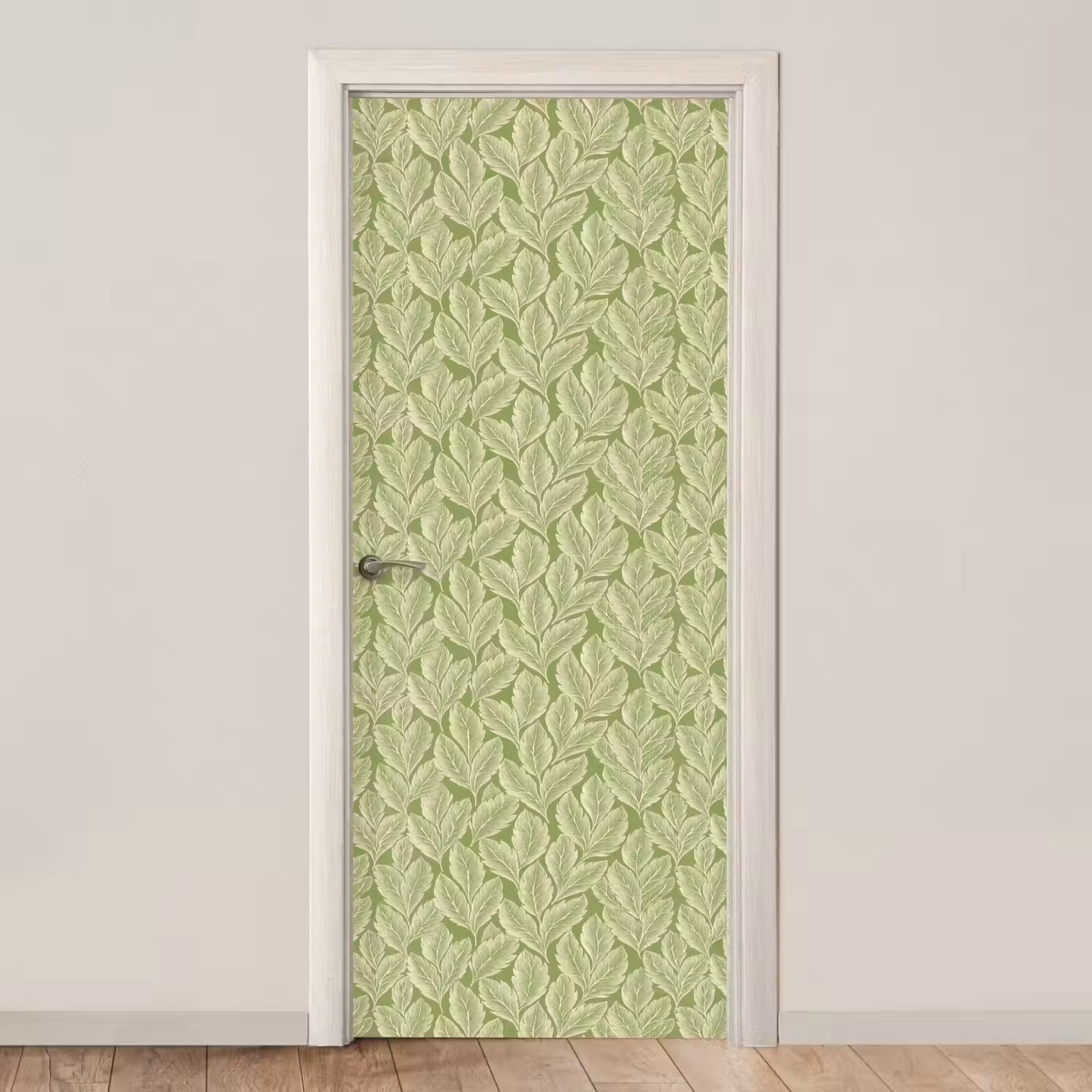 Türtapete - Grün – Botanisch – Blätter – Vintage – Muster — 1