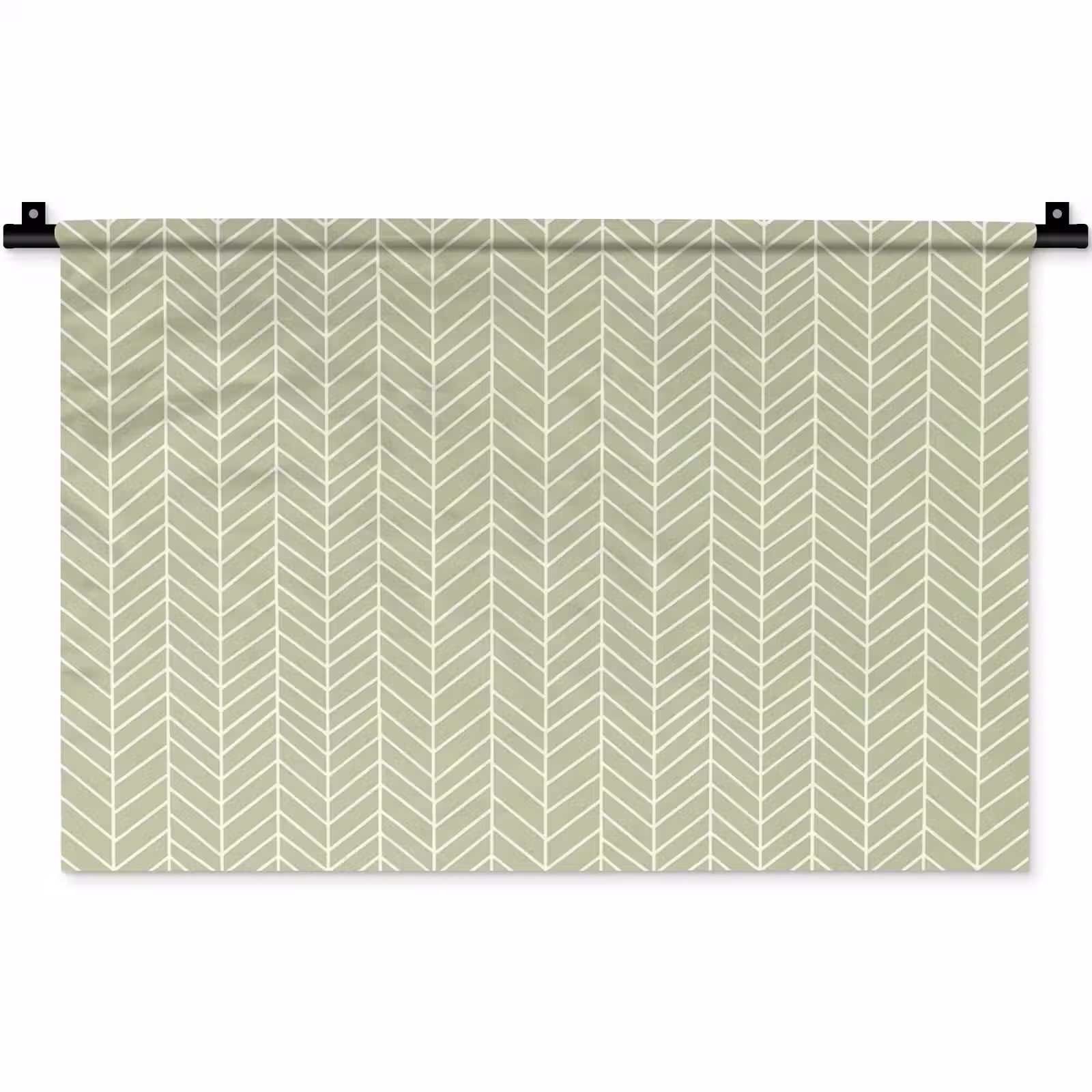 Wandteppich - Salbeigrün – Fischgrät – Geometrisch – Muster — 1