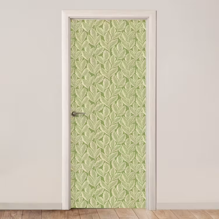 Türtapete - Grün – Botanisch – Blätter – Vintage – Muster — 1