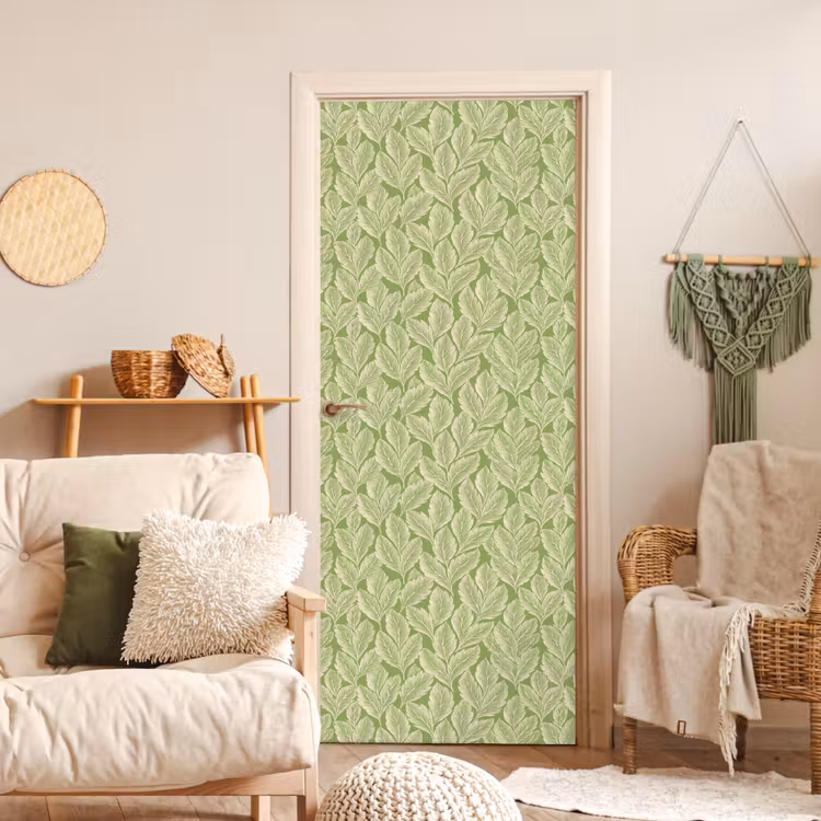 Türtapete - Grün – Botanisch – Blätter – Vintage – Muster — 3
