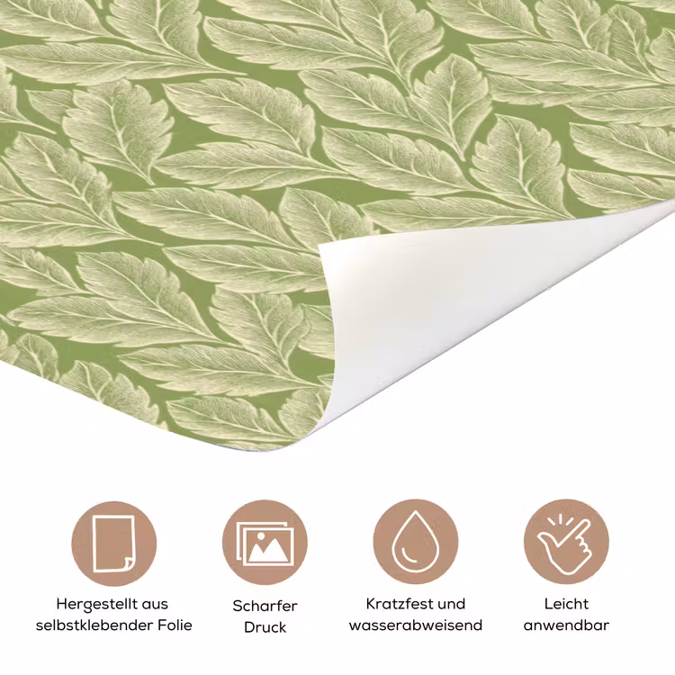 Türtapete - Grün – Botanisch – Blätter – Vintage – Muster — 5