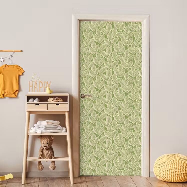 Türtapete - Grün – Botanisch – Blätter – Vintage – Muster — 8