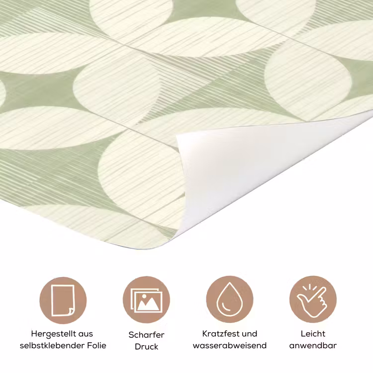Türtapete - Salbeigrün – Geometrisch – Retro – Mid-Century – Muster — 5