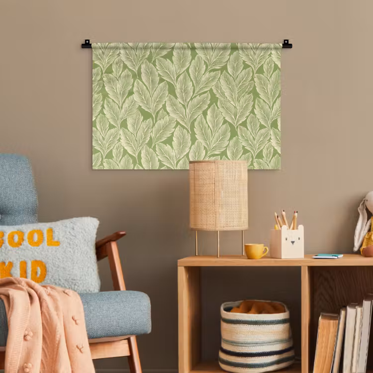 Wandteppich - Grün – Botanisch – Blätter – Vintage – Muster — 5