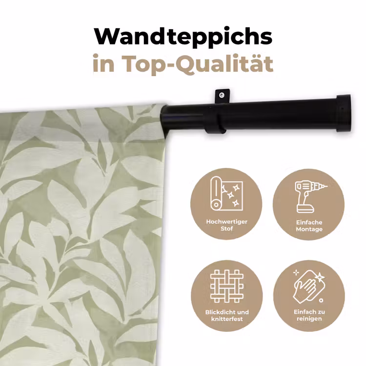 Wandteppich - Salbeigrün – Botanisch – Minimalistisch – Muster — 7