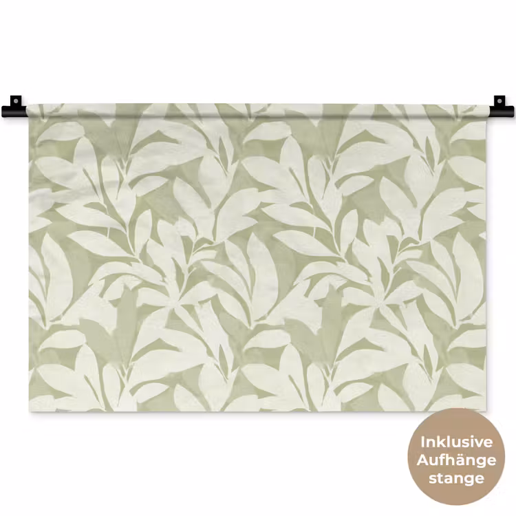 Wandteppich - Salbeigrün – Botanisch – Minimalistisch – Muster — 9