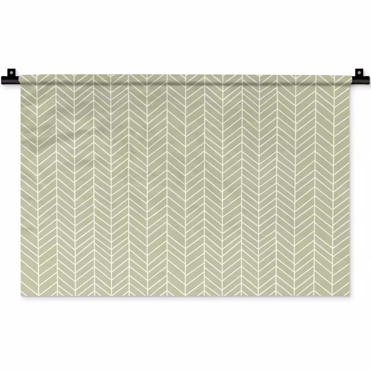 Wandteppich - Salbeigrün – Fischgrät – Geometrisch – Muster — 1