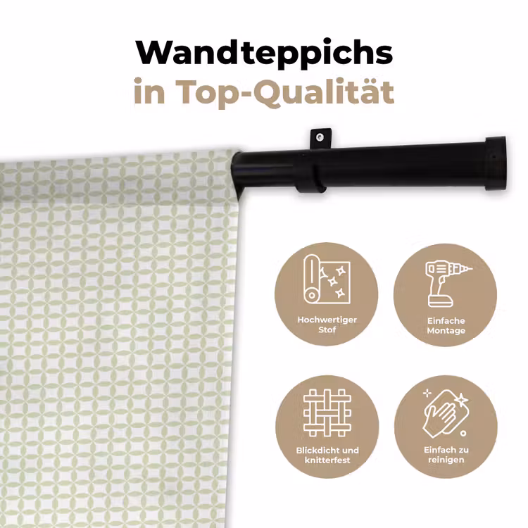 Wandteppich - Salbeigrün – Geometrisch – Kreise – Muster — 7