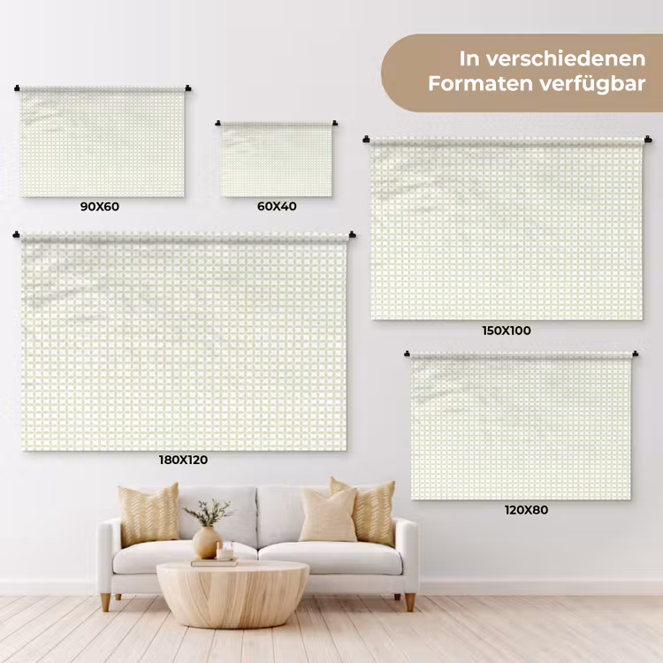 Wandteppich - Salbeigrün – Geometrisch – Kreise – Muster — 8
