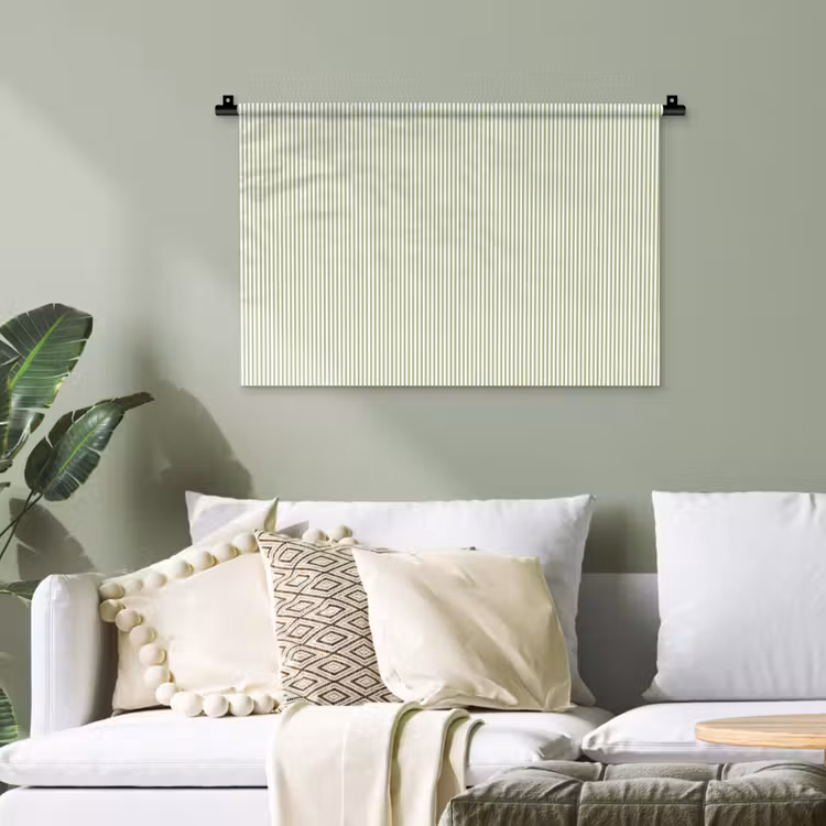 Wandteppich - Salbeigrün – Streifen – Minimalistisch – Muster — 4