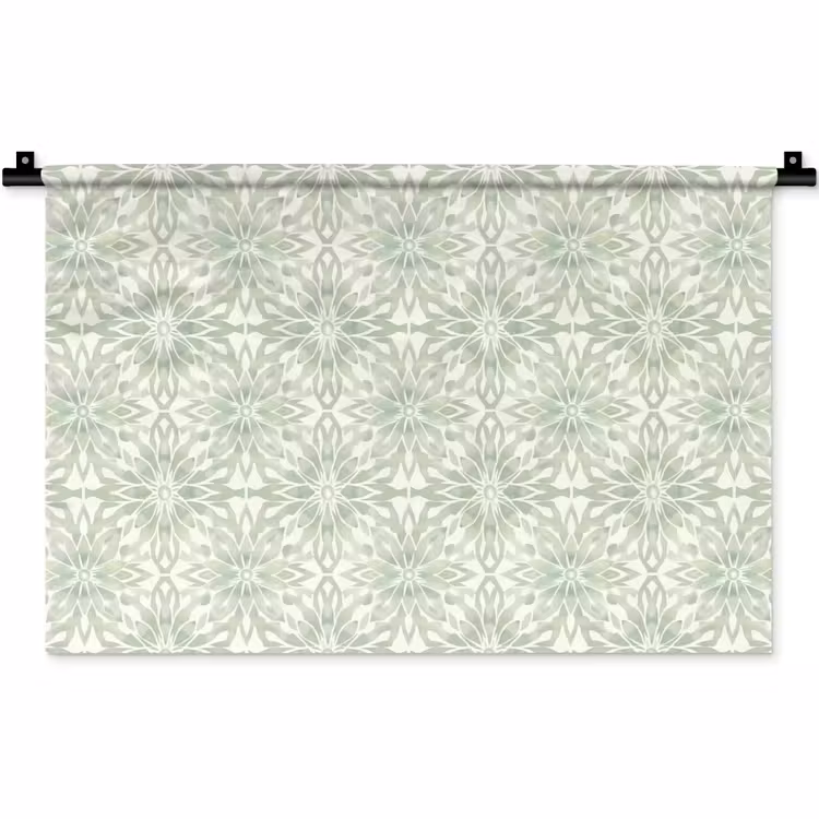 Wandteppich - Salbeigrün – Symmetrisch – Mandala – Ornament – Muster — 1