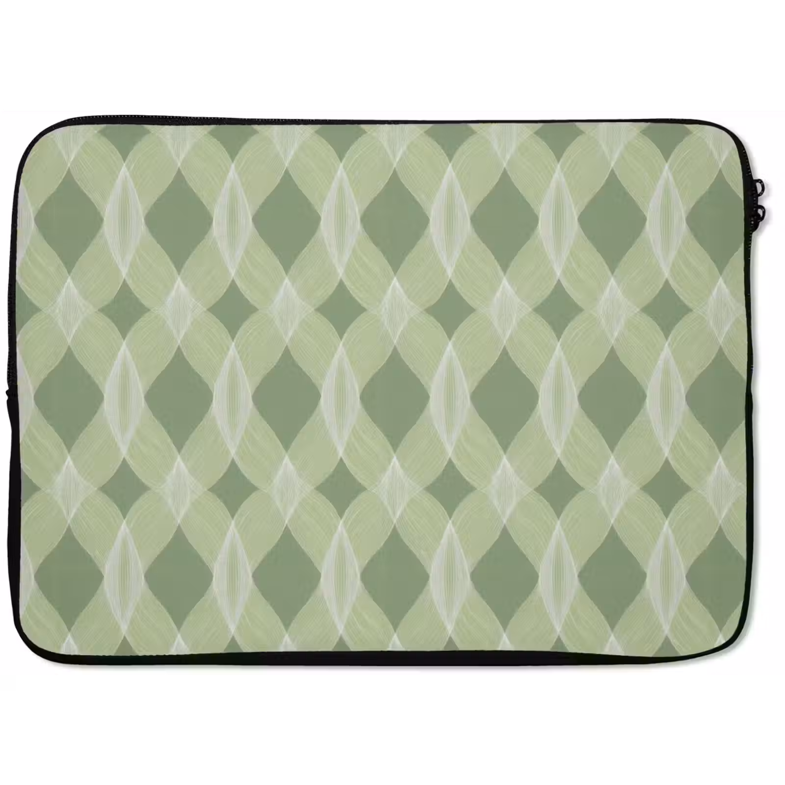 Laptop hülle - Salbeigrün – Geometrisch – Organisch – Gitterwerk – Muster — 1