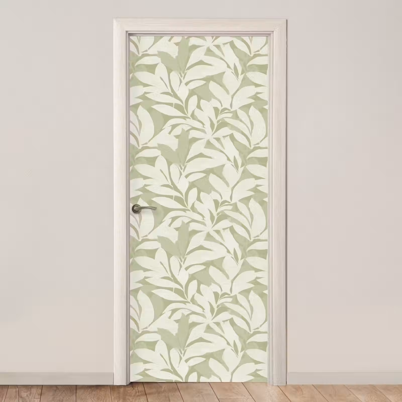 Türtapete - Salbeigrün – Botanisch – Minimalistisch – Muster — 1