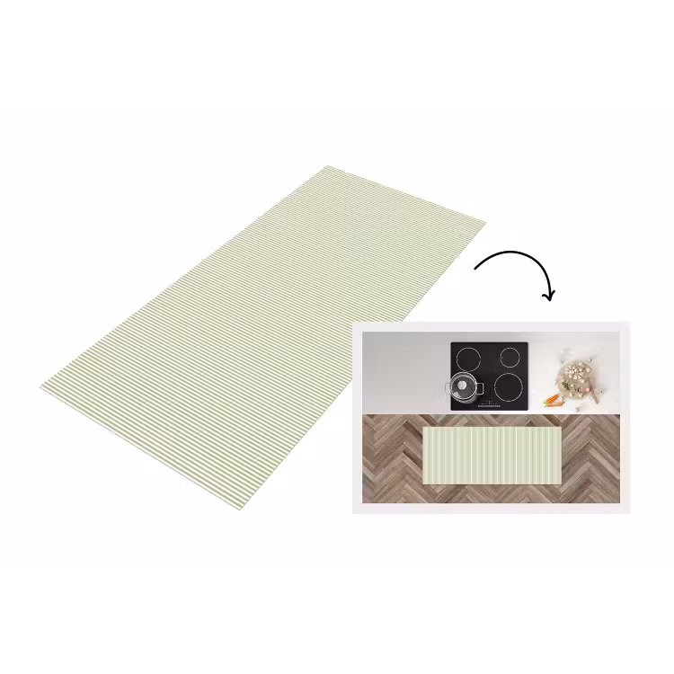 Küchenläufer - Salbeigrün – Streifen – Minimalistisch – Muster — 1