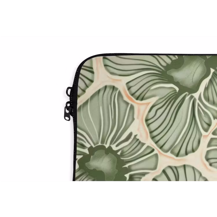 Laptop hülle - Grün – Botanisch – Blumen – Organisch – Muster — 5