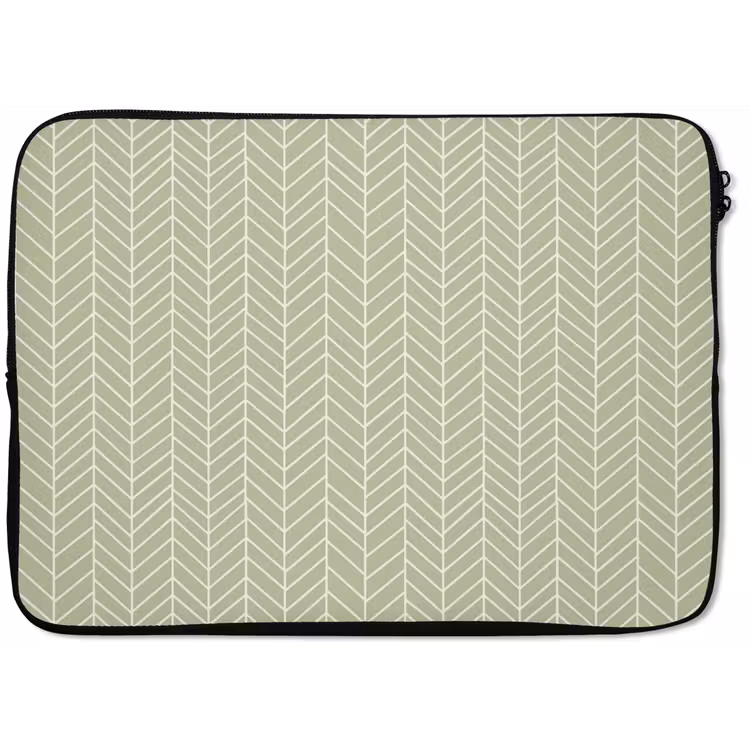 Laptop hülle - Salbeigrün – Fischgrät – Geometrisch – Muster — 1
