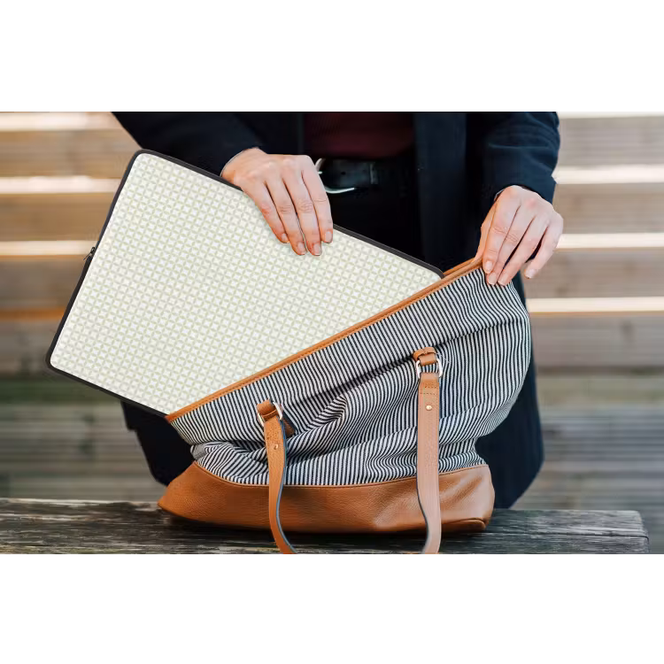 Laptop hülle - Salbeigrün – Geometrisch – Kreise – Muster — 4