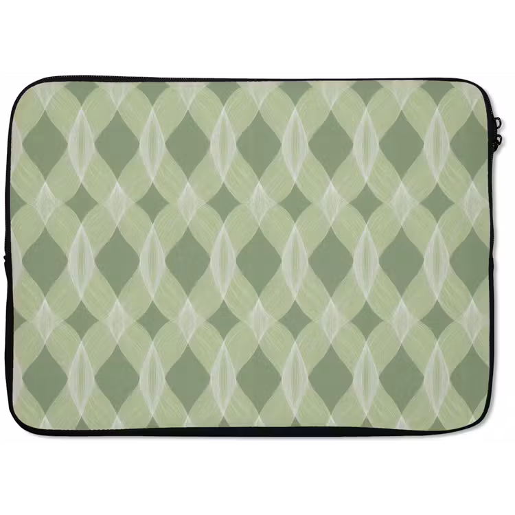 Laptop hülle - Salbeigrün – Geometrisch – Organisch – Gitterwerk – Muster — 1