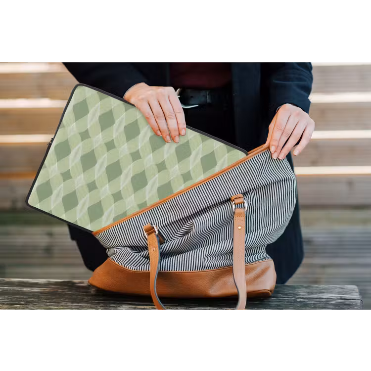 Laptop hülle - Salbeigrün – Geometrisch – Organisch – Gitterwerk – Muster — 4