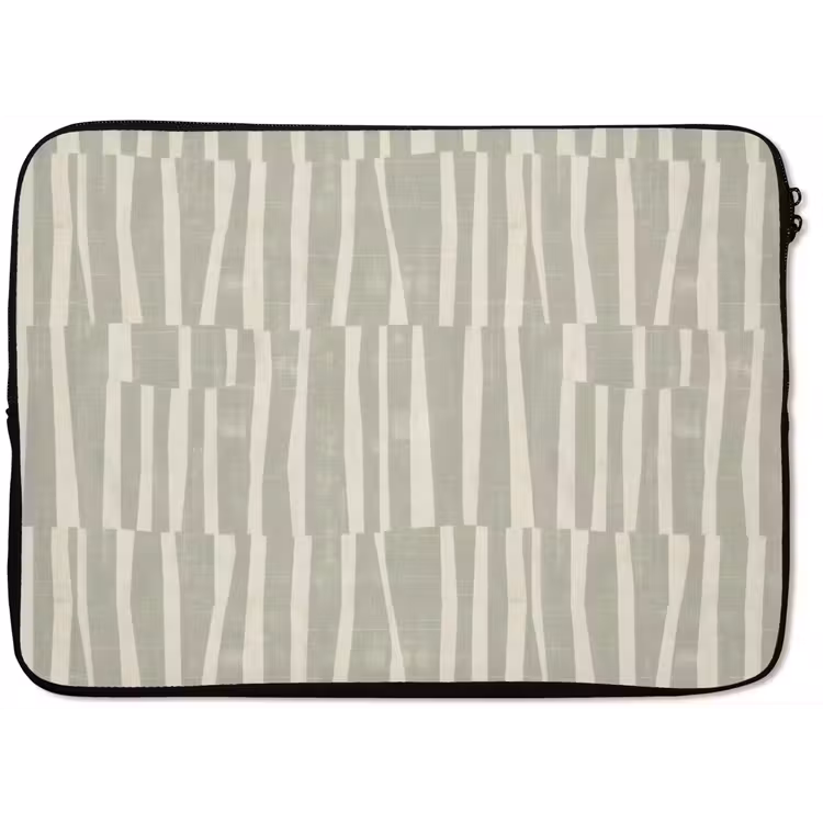 Laptop hülle - Salbeigrün – Streifen – Geometrisch – Textur – Muster — 1