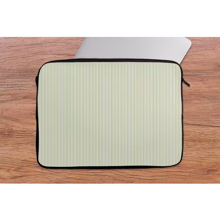 Laptop hülle - Salbeigrün – Streifen – Minimalistisch – Muster — 2
