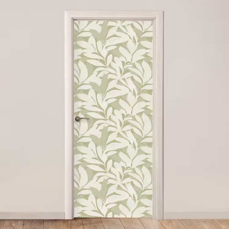 Türtapete - Salbeigrün – Botanisch – Minimalistisch – Muster — 1