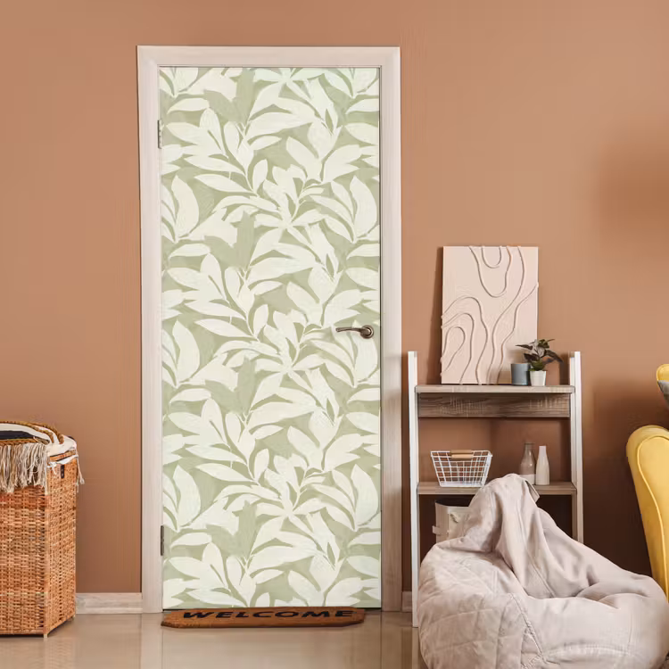 Türtapete - Salbeigrün – Botanisch – Minimalistisch – Muster — 2