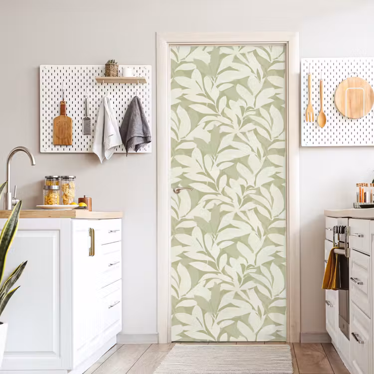 Türtapete - Salbeigrün – Botanisch – Minimalistisch – Muster — 6