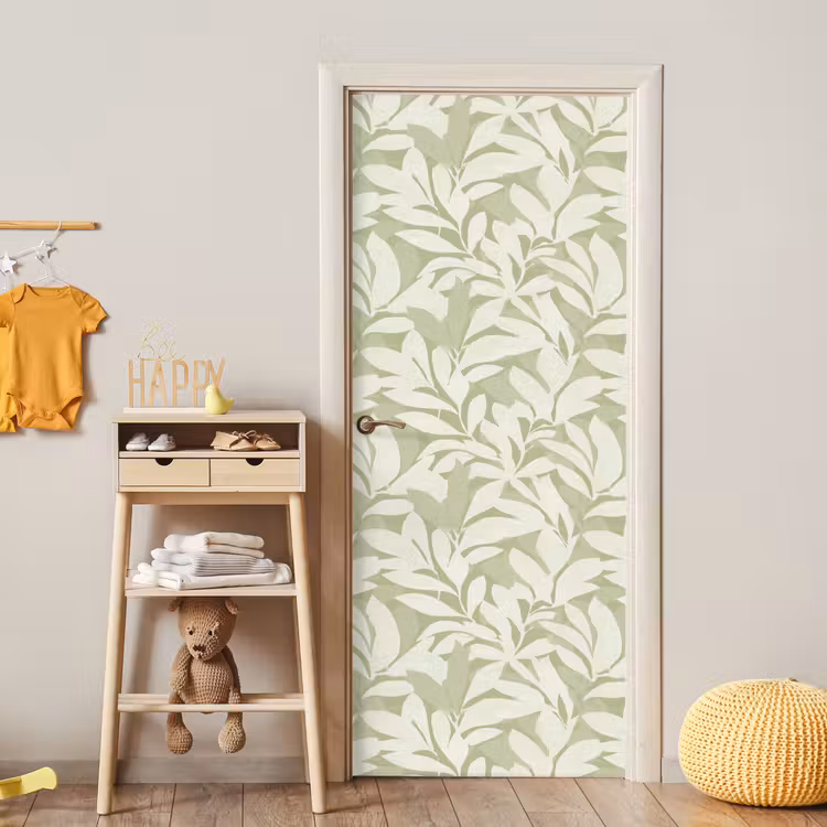 Türtapete - Salbeigrün – Botanisch – Minimalistisch – Muster — 8