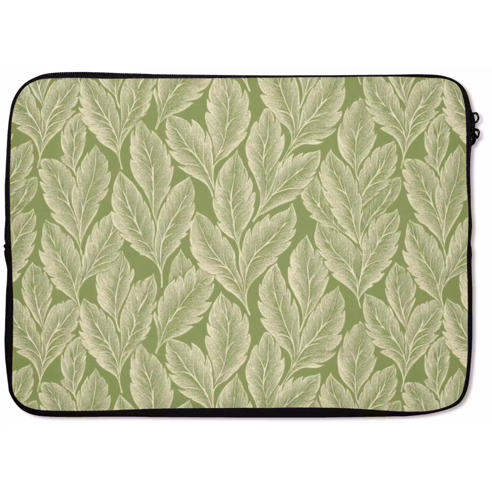 Laptop hülle - Grün – Botanisch – Blätter – Vintage – Muster — 1
