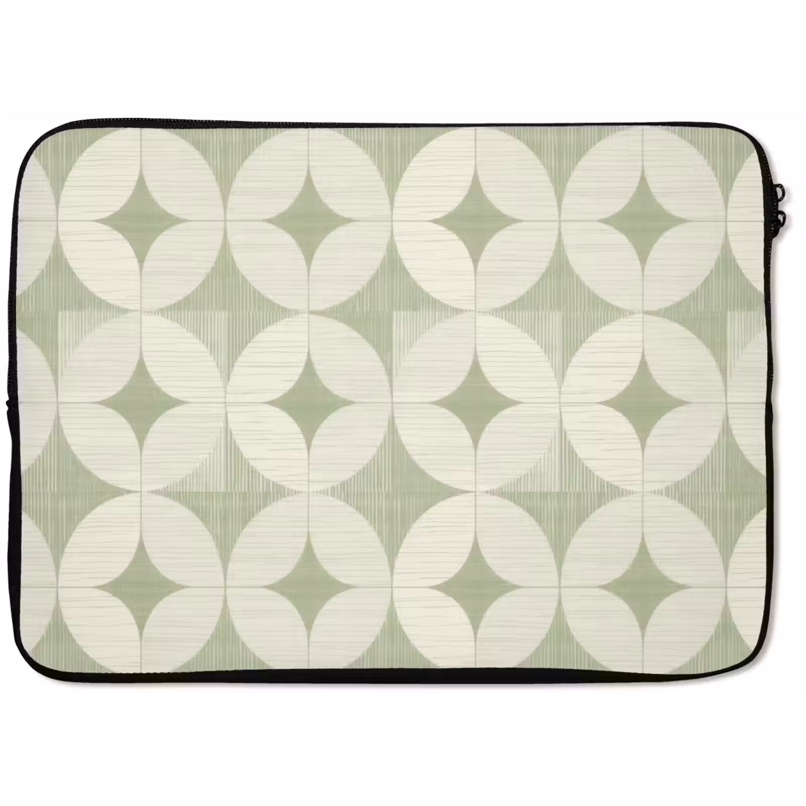 Laptop hülle - Salbeigrün – Geometrisch – Retro – Mid-Century – Muster — 1