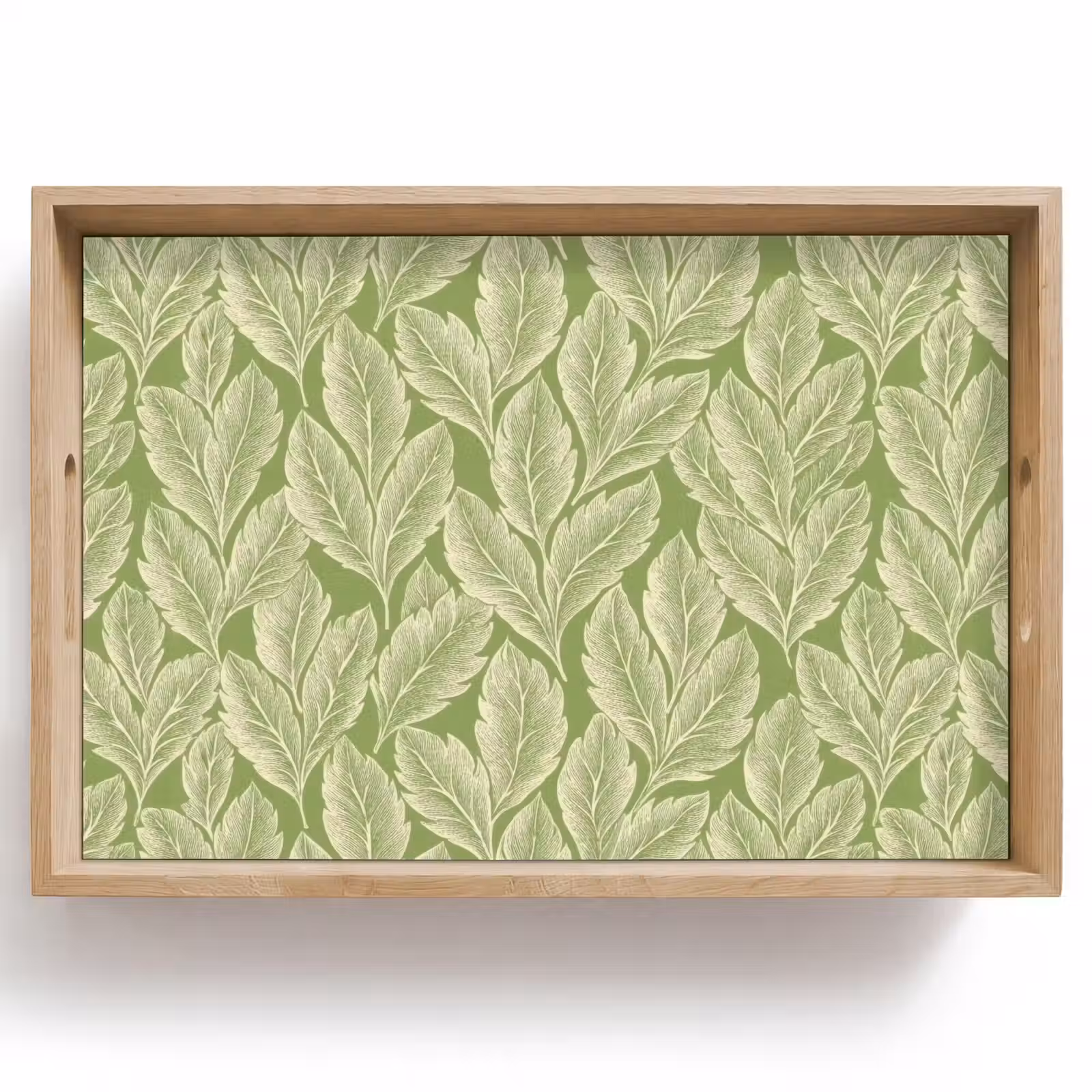 Tablett - Grün – Botanisch – Blätter – Vintage – Muster — 1