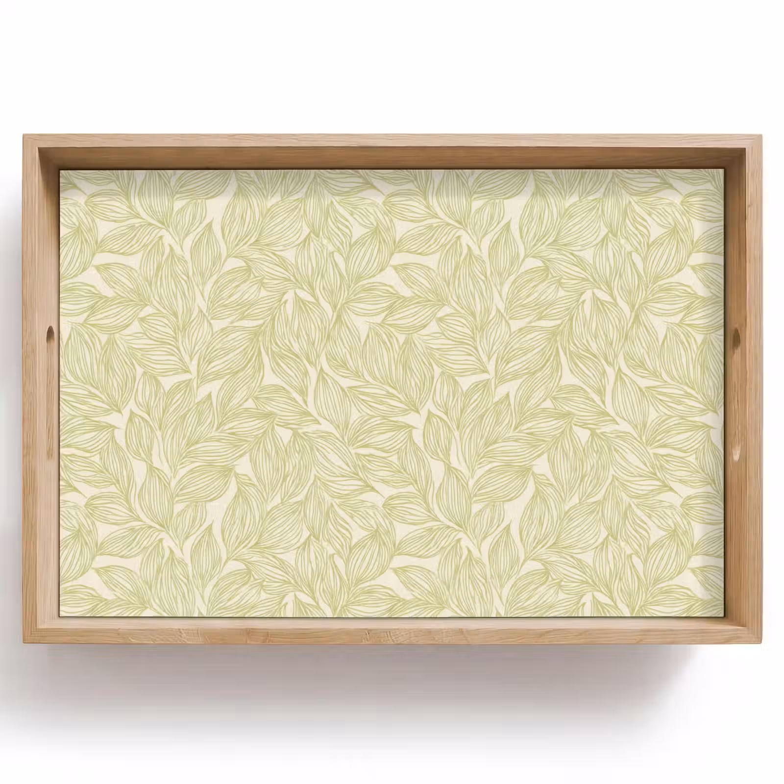 Tablett - Salbeigrün – Botanisch – Blätter – Handgezeichnet – Muster — 1