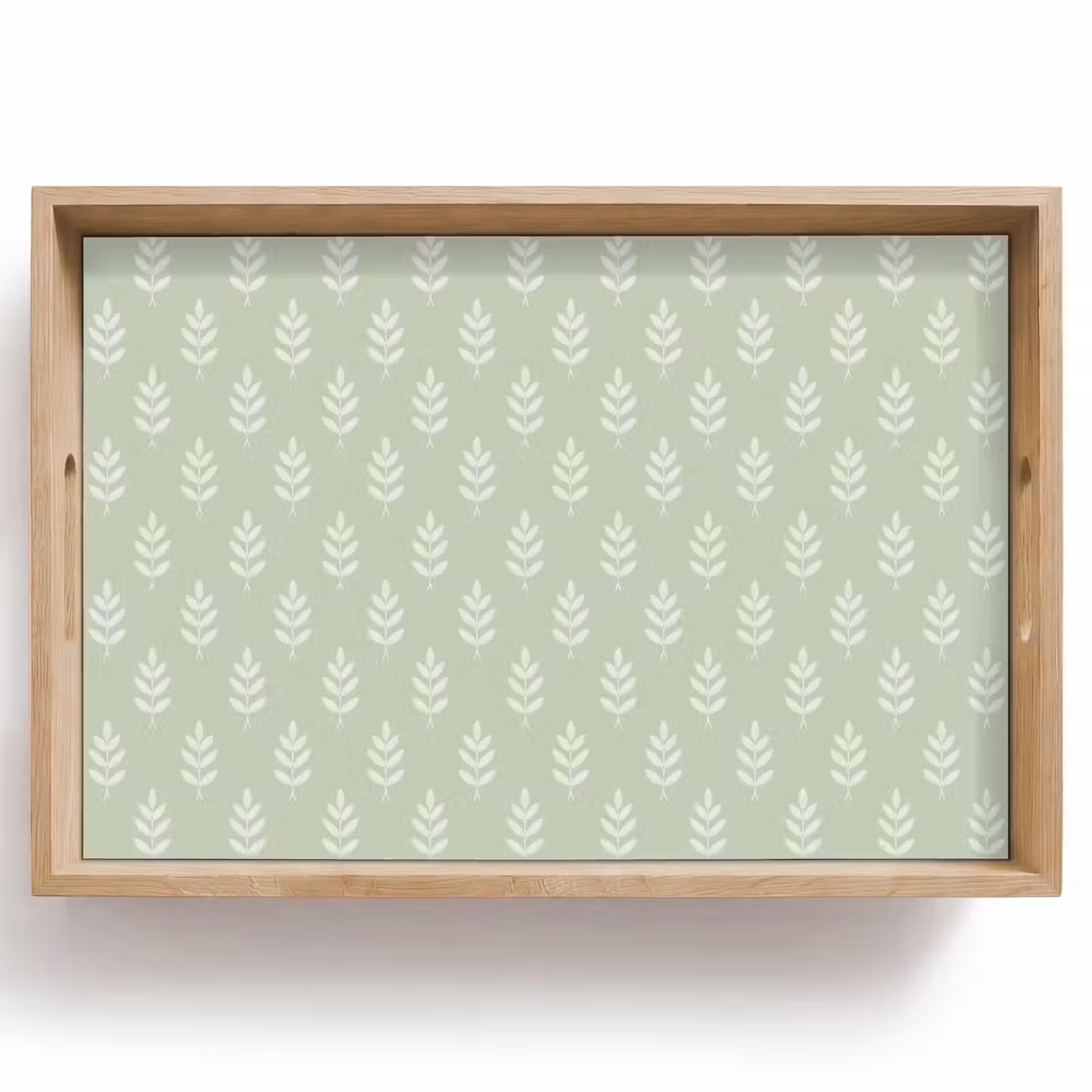Tablett - Salbeigrün – Botanisch – Zweige – Minimalistisch – Muster — 1