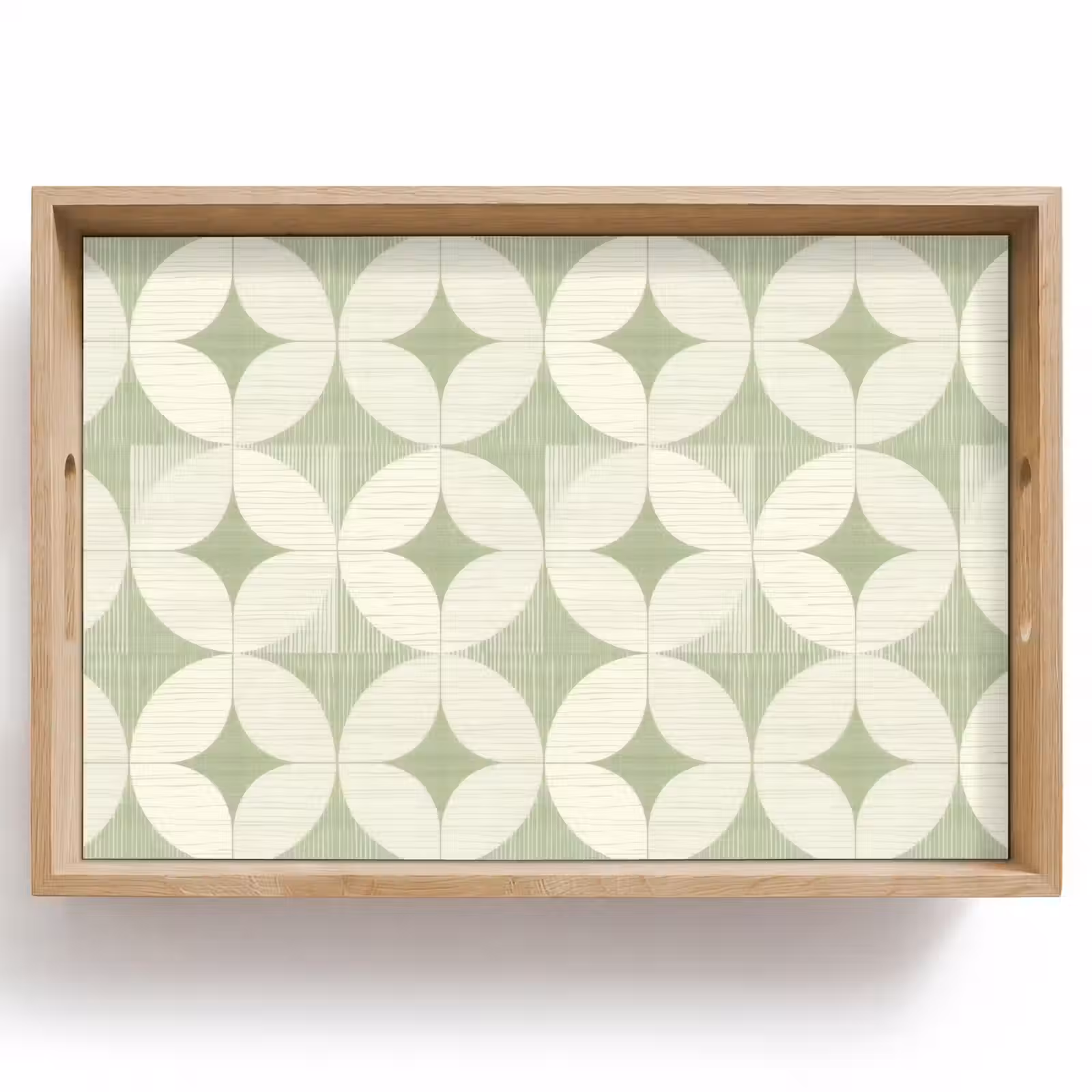 Tablett - Salbeigrün – Geometrisch – Retro – Mid-Century – Muster — 1