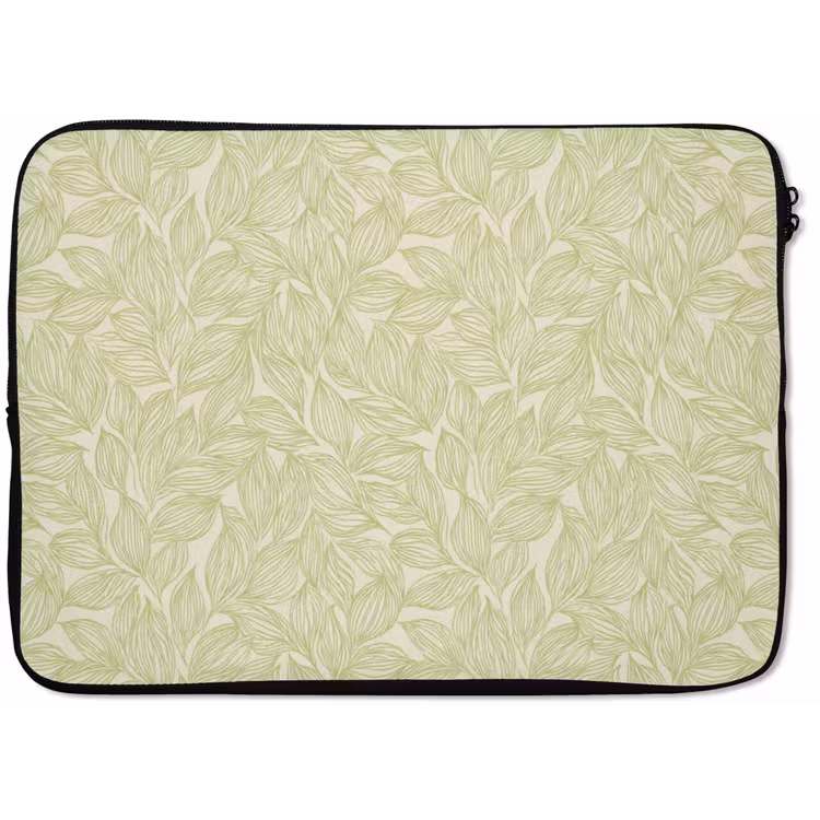 Laptop hülle - Salbeigrün – Botanisch – Blätter – Handgezeichnet – Muster — 1
