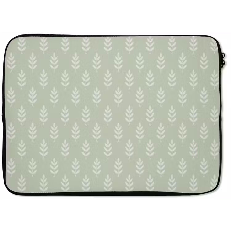 Laptop hülle - Salbeigrün – Botanisch – Zweige – Minimalistisch – Muster — 1