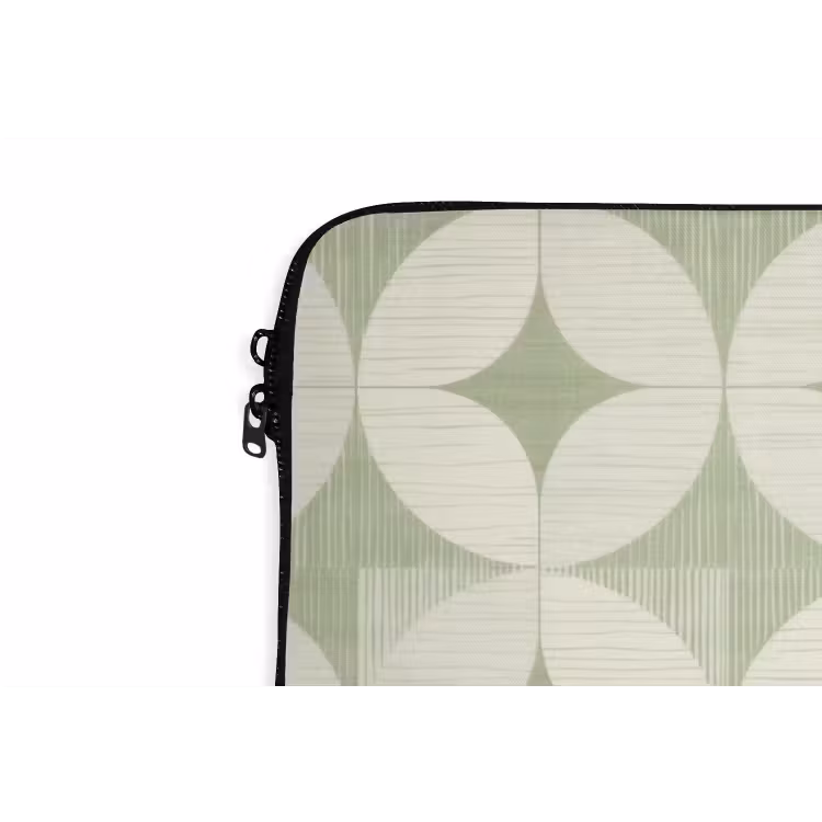 Laptop hülle - Salbeigrün – Geometrisch – Retro – Mid-Century – Muster — 5