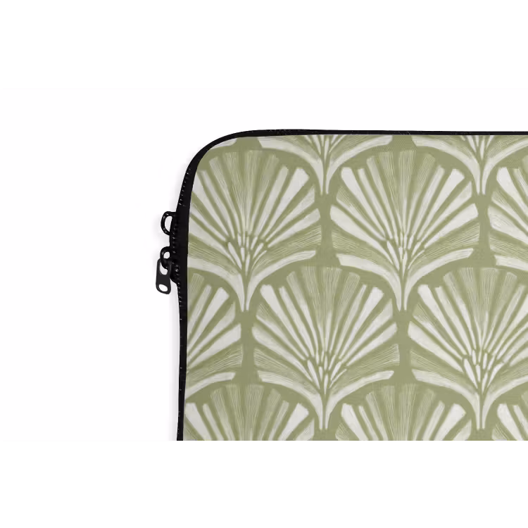 Laptop hülle - Salbeigrün – Ginkgo Biloba – Fächer – Muster — 5